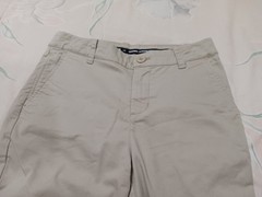 UNDER ARMOUR Boys youth 14 Beige Pants Button/zip Uniform Zip Side Pocket 27″ In