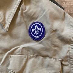 BOY SCOUTS Of America Long Sleeve Uniform Shirt BSA Scout Youth Large & Patches