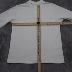 Joy Land Shirt Youth 18 White Chest Button Long Sleeve Collared School Uniforms