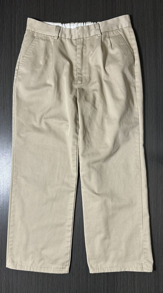 Preferred School Uniform Boys Pants Beige Pleated Front Size 14 Husky