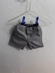 Lands End Shorts Boys Size 6 Gray Shorts School Uniform Elastic Waist