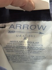 ARROW USA 1851 REGULAR PANTS ADJUSTABLE WAIST FOR A PERFECT FIT SIZE 5 NAVY New