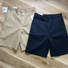 NWT Authentic Galaxy School Uniform Shorts Sz 20 SET OF 2 Khaki Navy Flat READ