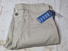 Nautica School Uniform Pants Boys 18 Husky Beige Khaki Stretch Adjustable Waist