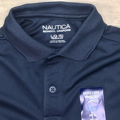 Nautica Polo Shirt Navy Blue Kids Size Large 6 Apparel Short Sleeve Performance