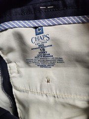 Chaps Boys’ Approved Schoolwear Navy Blue Pants Size 18 Husky