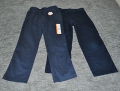 Boys Navy Blue School Uniform Pants Size 6-7/ 7s Lot Of 2 Adjustable Waist