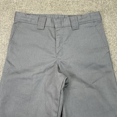 Dickies Boys Work Shorts Size 16 Gray Flat Front Uniform Skate 26 Waist Logo