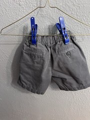 Lands End Shorts Boys Size 6 Gray Shorts School Uniform Elastic Waist