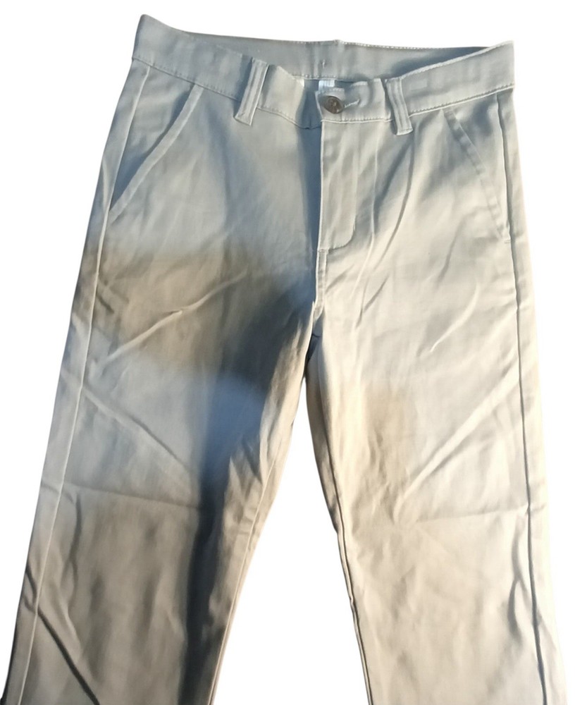 Nautica Boys School Uniform Pant Beige Adjustable Waist Size 12AR