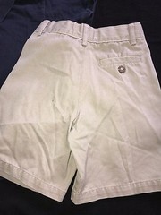 boys IZOD khaki SCHOOL UNIFORM SHORTS pleated front NAVY US POLO ASSN SHIRT TOP
