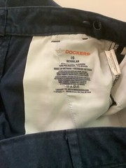 DOCKERS School Uniform Size 10 Boys Adjustable Waist Flat Front Blue Set Of 2