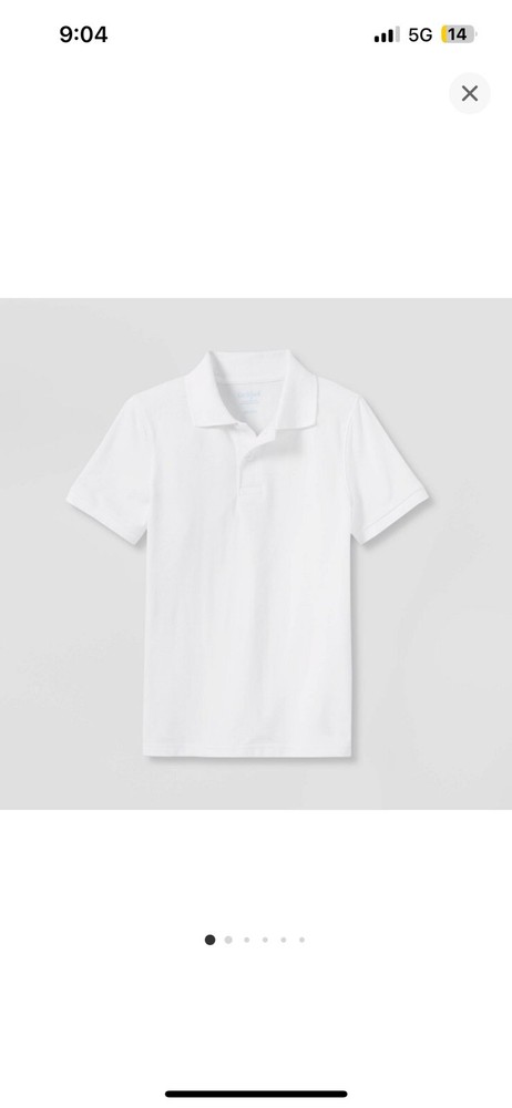 2 Cat & Jack Wht Short Sleeved School Uniform Shirts Med & Sm Button Boys Polo