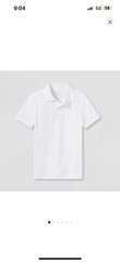 2 Cat & Jack Wht Short Sleeved School Uniform Shirts Med & Sm Button Boys Polo