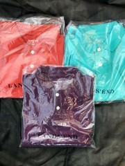 Lot 👕 NWT Lands’ End LONG SLEEVE Polo Interlock Boys Shirt New Size M 5 6
