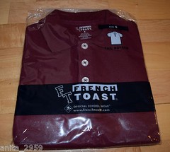 New! FRENCH TOAST School Uniforms Boys Sz 4 Short Sleeve POLO Shirt Burgundy