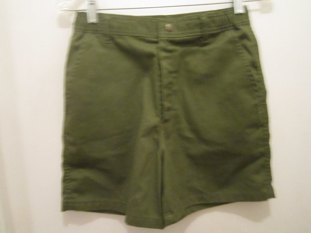 VTG BSA Boy Scouts of America Uniform Shorts Youth 16 Green Elastic Waist EUC