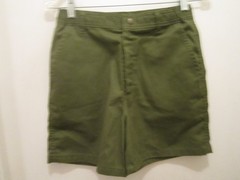 VTG BSA Boy Scouts of America Uniform Shorts Youth 16 Green Elastic Waist EUC