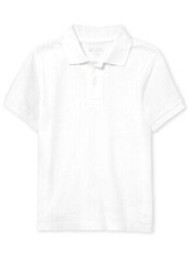 Children’s place School Uniform Short Sleeve Interlock Polo Shirt SZ M 7-8 White