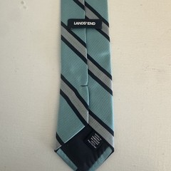Lot of 3 Lands End Boys School Uniform Zipper Ties Size Medium Blue Stripes