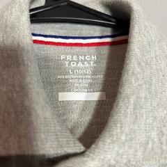 French Toast Uniform Polo Shirt Long Sleeve Gray School Top Kids L