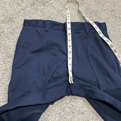LANDS END Navy School Uniform UNHEMMED Pants Flat Front Adjustable Boys 14 NEW