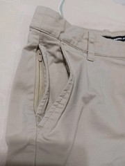 UNDER ARMOUR Boys youth 14 Beige Pants Button/zip Uniform Zip Side Pocket 27″ In