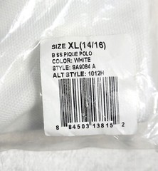 2 French Toast Boys Short Sleeve Pique Polo Uniform Shirts – White – XL 14/16