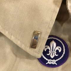 Vintage Boy Scouts Of America Shirt Youth Large Tan Uniform Patches USA 2000s