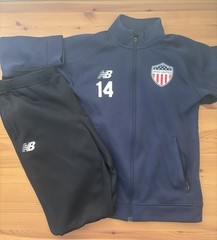 New Balance AYSO United Men’s Tracksuit Set Jacket Pants Navy Black Size US YL