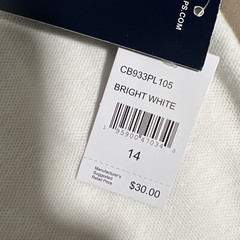 New Boys Youth Large Chaps Polo Shirt White- School Uniform Large