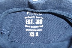 Childrens Place Boys XS 4 Blue Polo School Uniforms Shirt Short Sleeve