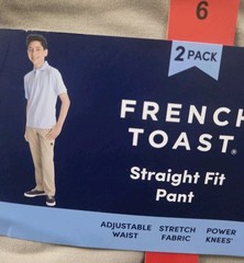 NWT French Toast Boys Size 6 Straight Fit School Uniform Pants Khaki & Navy 4 Ct