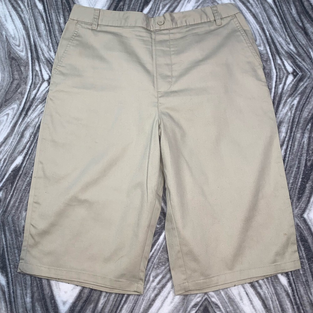 French Toast Boys Khaki Pull On Uniform Shorts Size 20 Husky Elastic Waist