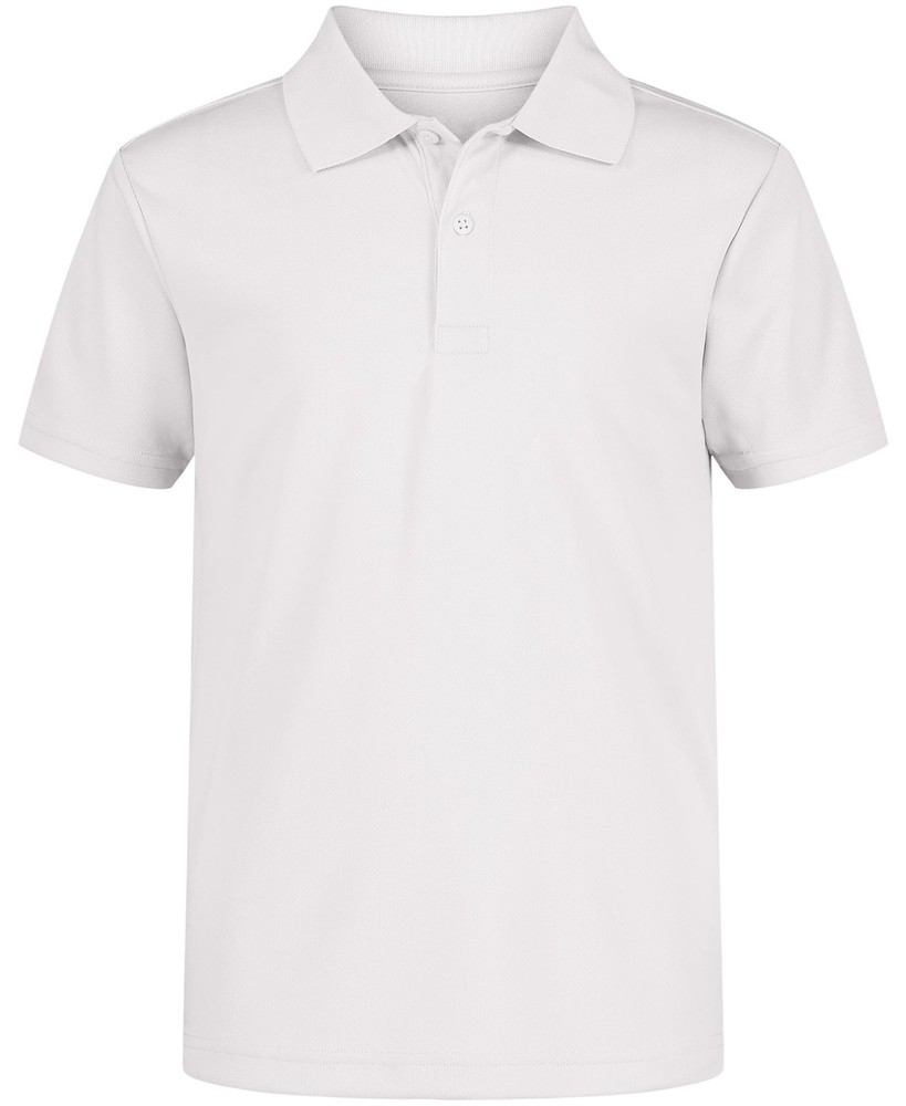 Nautica Boys’ School Uniform Short Sleeve Polo Shirt, Button 14-16, White