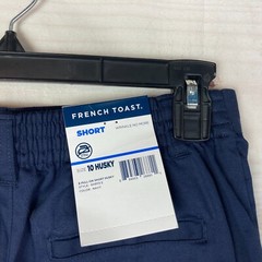 French Toast Shorts Boys 10 Husky Flat Front Bermuda Navy Blue School Uniform