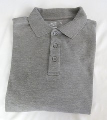 ALL UNIFORM WEAR Polo Shirt Long Sleeve Boys Girls Size 16 Gray COTTON BLEND