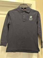 NWT Tommy Hilfiger School Uniform Boys Blue LS Polo Merryhill School 8