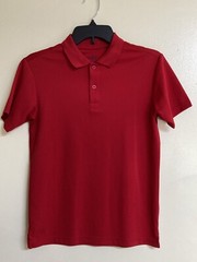 Boys Polo Shirt Size 14/16 Reg Chaps School Approved Uniform Red S-Sleeve 1 Pull