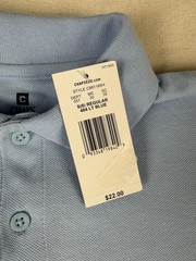 Chaps Polo Shirt Approved Schoolwear Boys Sz 8 Lt. Blue NWT