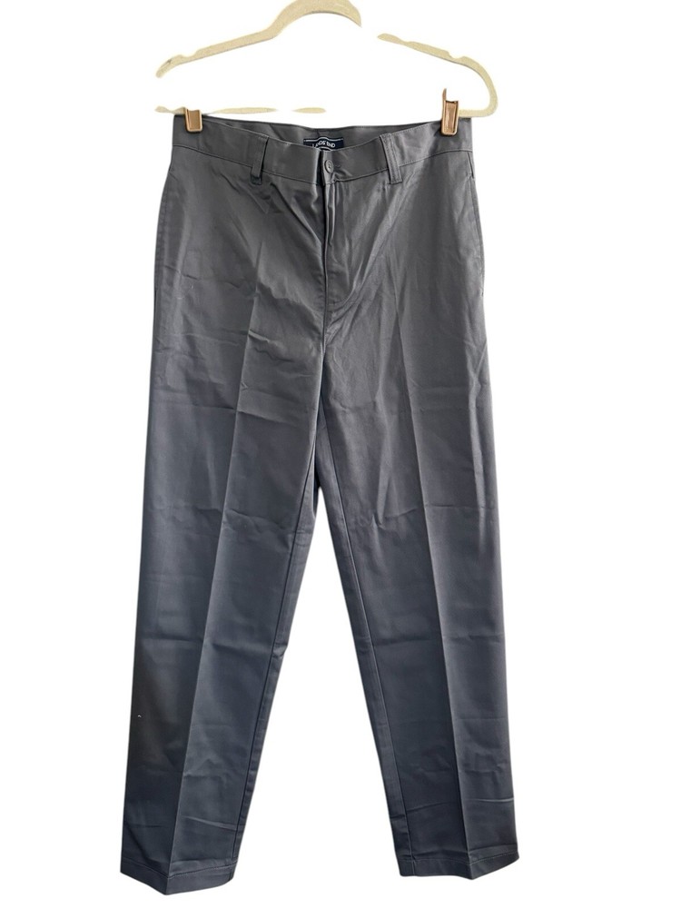 Lands End Boys Sz 18 (14-15 YRS) Gray Chino Pants 31Wx30L” Iron Knee Blend #3852