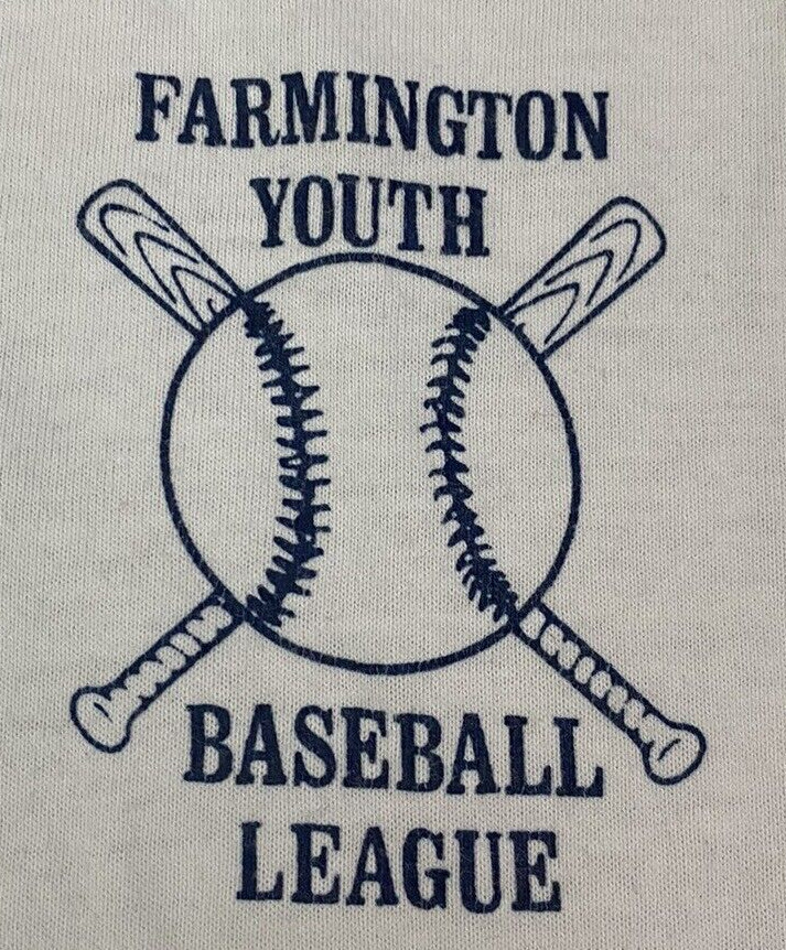 Farmington CT Youth Baseball League 1980s Vintage Youth Baseball League Jersey