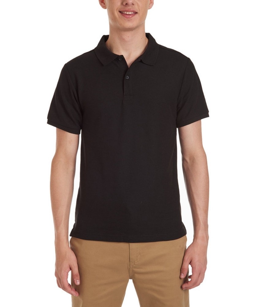 Nautica Young Men Uniform Short Sleeve Double Pique Polo Shirt XL (40-41) Black