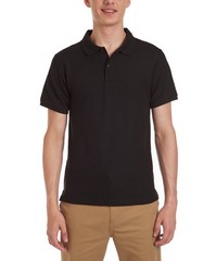 Nautica Young Men Uniform Short Sleeve Double Pique Polo Shirt XL (40-41) Black