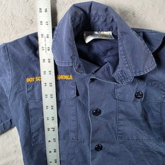 Boy Scouts of America Uniform Shirt Kids Youth Small Navy Blue Patches BSA 510