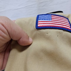 Boy Scouts of America Uniform Shirt Kids Youth Large Tan Short Sleeve Patches