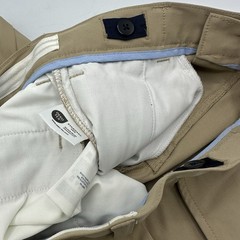 LANDS END Khaki School Uniform Plain Front Polyester Chino Shorts Boys Size 10