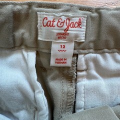 Cat & Jack Boy Straight Fit School Uniform Chino Pants Vintage Khaki Size 12 NWT