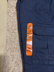 Pair Of NWT The Children’s Place Boys 14 Tan Navy Cargo Pants Slip On Uniform
