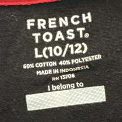 French Toast Black Short Sleeve Uniform Shirt Sz L 10/12